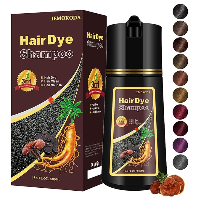Hair Dye Shampoo, Gray Hair Coverage Dye Shampoo, Hair Color Shampoo for All Hair Types, Champu Para Canas, Suitable for Home and Salon (Dark Coffee)-FemmiqueWomen
