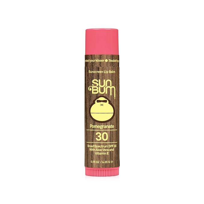Sun Bum SPF 30 Sunscreen Lip Balm | Vegan and Cruelty Free Broad Spectrum UVA/UVB Lip Care with Aloe and Vitamin E for Moisturized Lips | Pomegranate Flavor |.15 oz-FemmiqueWomen