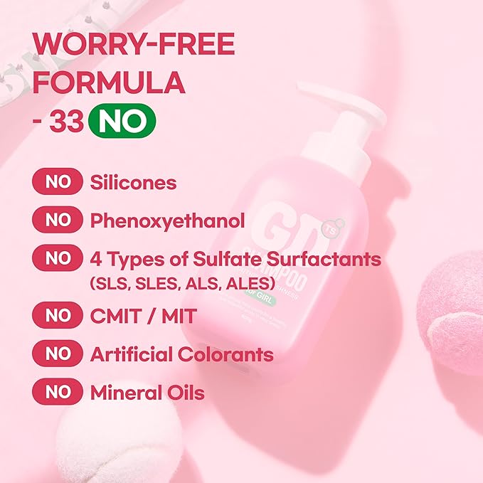 TS GD Shampoo for Girls | Korean Teen Shampoo with Upgraded Probiotics | Anti-Dandruff & Itchy Scalp Relief | Pink Peach Allergy-Free Fragrance | Sulfate-Free (13.53 fl oz, 400ml)-FemmiqueWomen