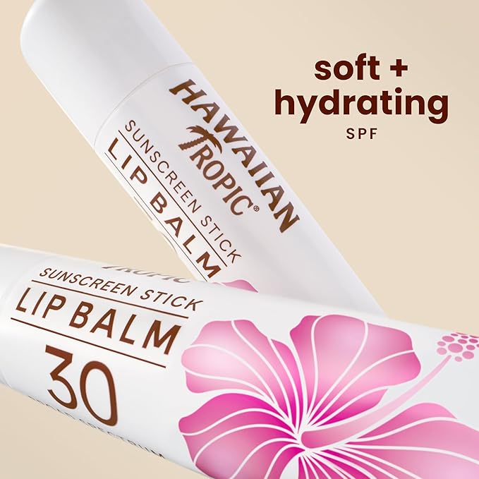 Hawaiian Tropic Tropical Lip Balm SPF 30, 0.14oz | Lip Sunscreen, Lip SPF 30, Lip Sunblock, Oxybenzone Free Sunscreen, Travel Size Sunscreen, Mini Sunscreen, 0.14oz (Pack of 10)-FemmiqueWomen