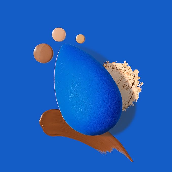 Beautyblender® | Sapphire Beauty Blender Makeup Sponge, Super-Soft Foam Easily Blends Foundations, Powders & Creams, Made in USA, Reusable, Washable, Streak Free Application, Vegan, Cruelty Free-FemmiqueWomen