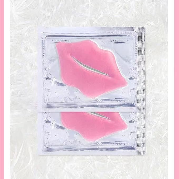 30 pieces of Moisturizing Collagen Crystal Lip Mask - Anti-Ageing & Anti Chapped, Reduce lip Wrinkles, Fade Lip Color, Make Skin Smooth And Firm Collagen Lip Pieces (Pink)-FemmiqueWomen