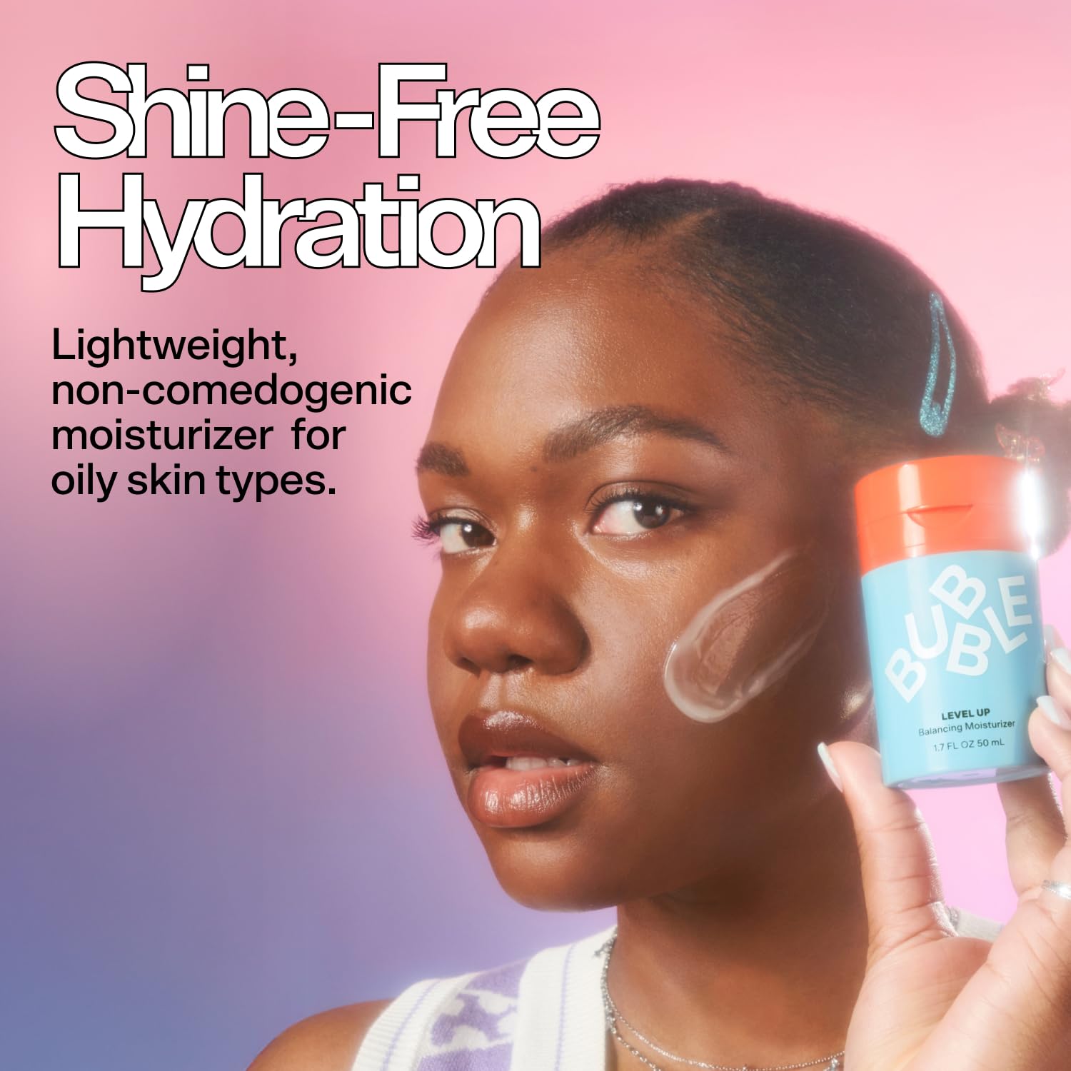 Bubble Skincare Level Up Gel Face Moisturizer for Oily Skin - Balancing + Hydrating Face Lotion with Niacinamide + Zinc to Improve Texture + Reduce Shine - Daily Lightweight Facial Moisturizer (50ml)-FemmiqueWomen