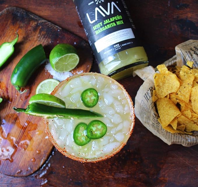(3 Pack) LAVA Premium Spicy Jalapeño Margarita Mix by LAVA Craft Cocktail Co., Made with Real Jalapeños, Agave Nectar, Key Limes, Lots of Flavor and Ready to Use-FemmiqueWomen