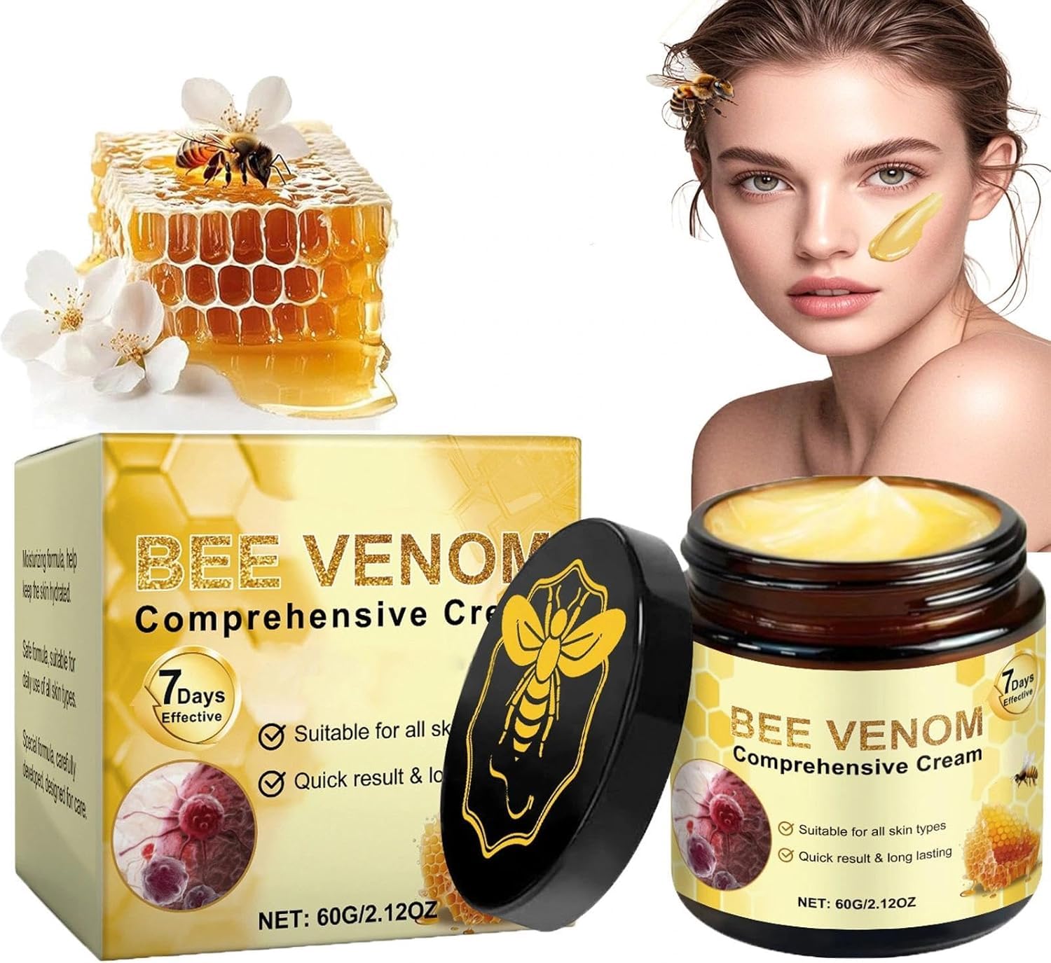 Bee Venom Skin Treatment Cream, Bee Venom Repair Cream, Suitable for All Skin Types-FemmiqueWomen