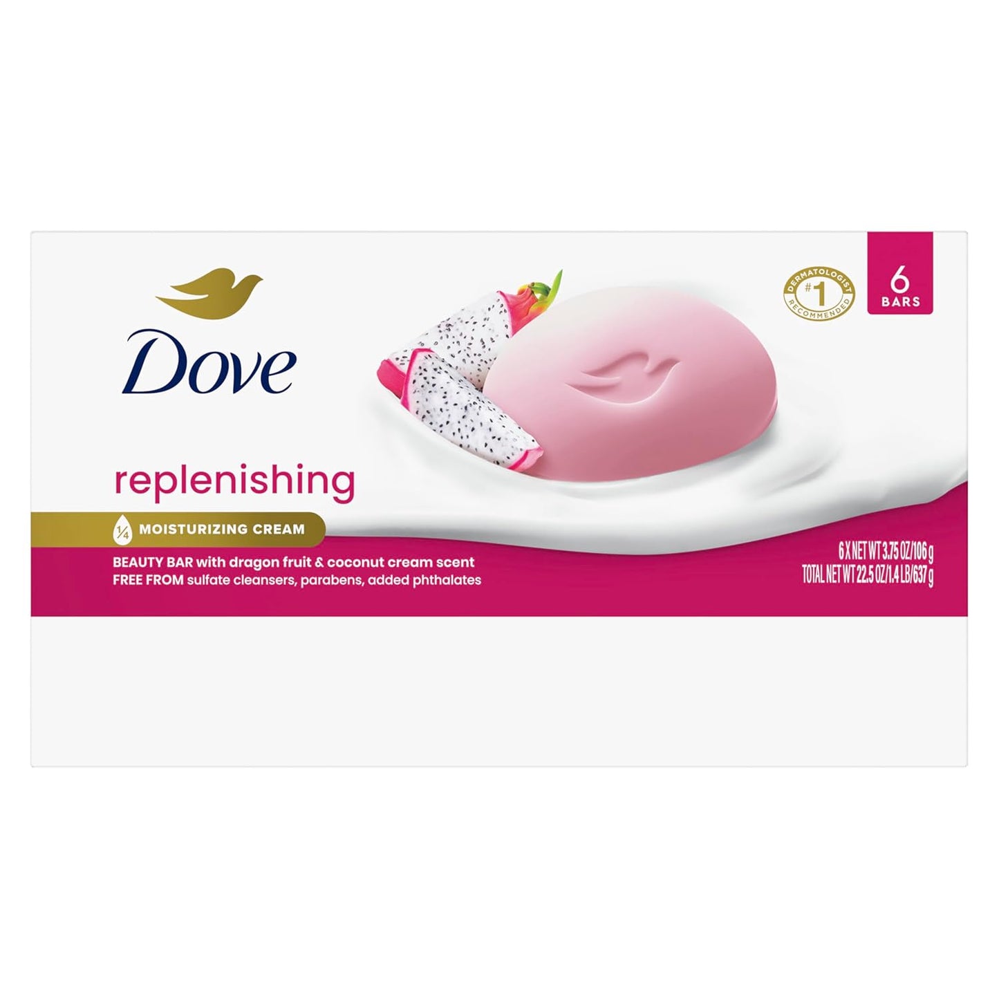 Dove Bar Soap 6 Count Dragon Fruit for Deep Nourishment for Calm, Replenished Skin 3.75 oz-FemmiqueWomen