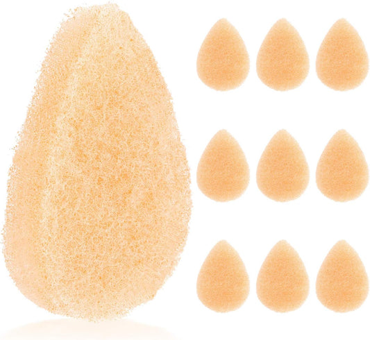 IMPRESA Face Scrubber Exfoliator Sponges - Regular Puff - Natural Medical-Grade Foam - 10 Pack Reusable Exfoliating Pads - Deep Cleanse & Dead Skin Removal - Normal to Oily Skin-FemmiqueWomen