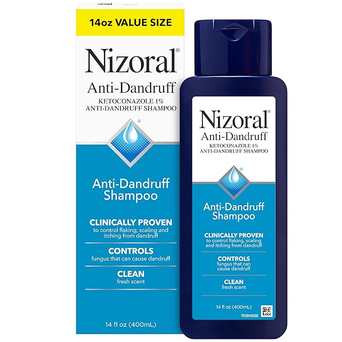 Nizoral Anti-Dandruff Shampoo with 1% Ketoconazole, Fresh Scent, 14 Fl Oz-FemmiqueWomen