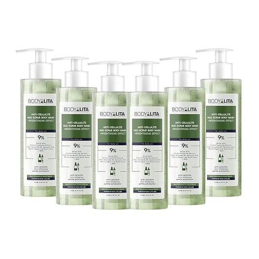 Anti Cellulite Mud Scrub Body Wash, Reduces Cellulite, Gentle Exfoliating, Improves Skin Texture, Provides a Smoother Look, 5.07 Fl Oz (6)-FemmiqueWomen