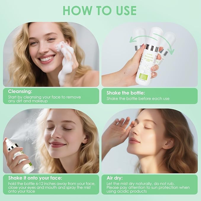 AUSLKA Salicylic Acid Oil Balancing Spray with 2% Salicylic Acid Regulates Skin Balance for Pimple and Oily Skin, Fruit Acid Spray for Face & Body (3.4 Fl Oz)-FemmiqueWomen