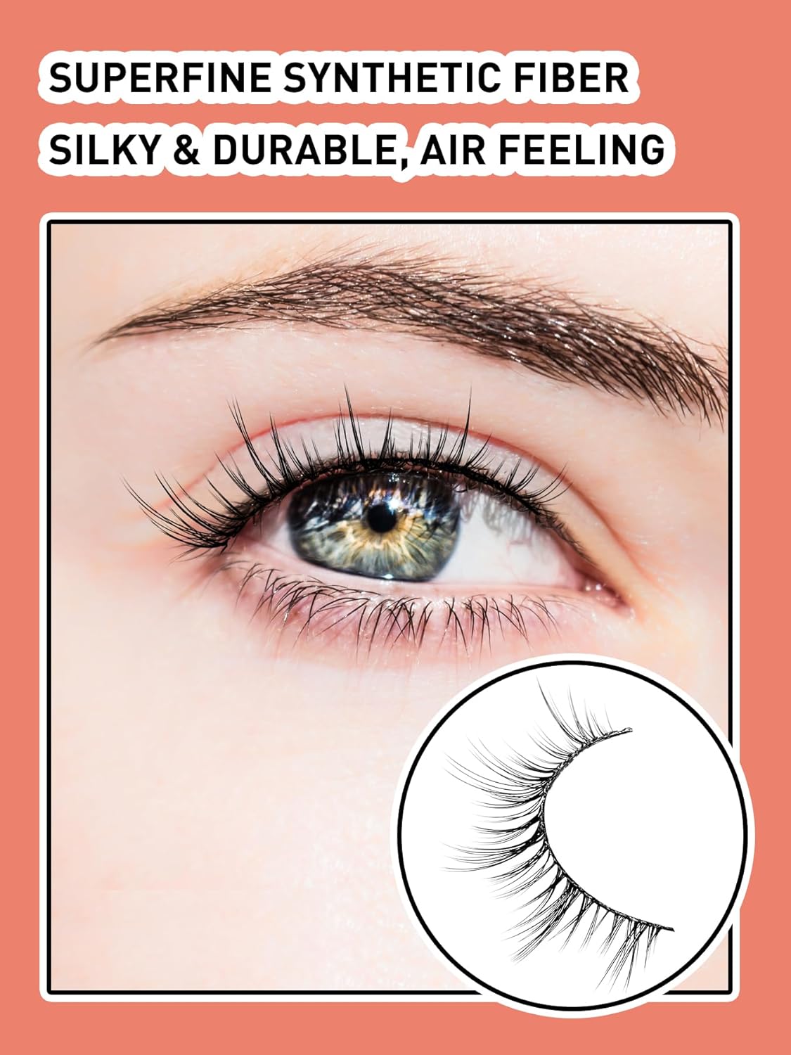 Natural Eyelashes 10MM Short Lashes Cat Eye Lashes Wispy False Eyelashes Manga Lashes Soft Strip Lashes 3D Volume Lashes Fake Eyelashes 7 Pair Siligli-FemmiqueWomen