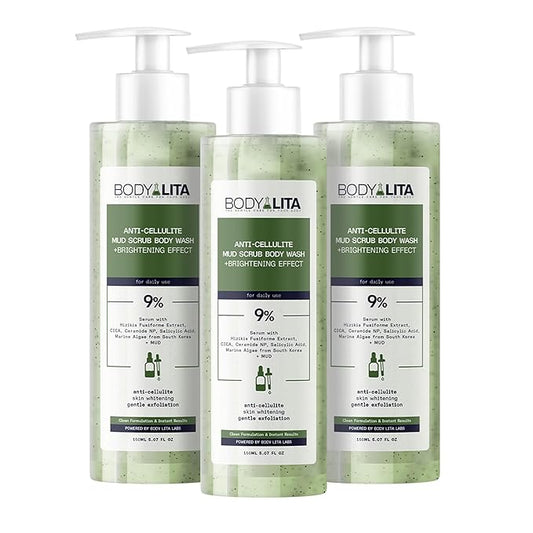 Anti Cellulite Mud Scrub Body Wash, Reduces Cellulite, Gentle Exfoliating, Improves Skin Texture, Provides a Smoother Look, 5.07 Fl Oz (3)-FemmiqueWomen