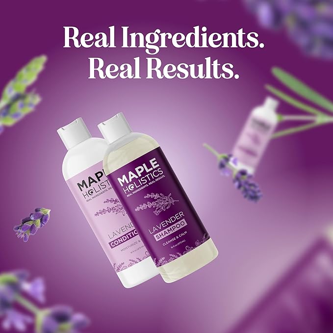 Aromatherapy Lavender Shampoo and Conditioner Set - Paraben and Sulfate Free Shampoo and Conditioner for Women with Chamomile Panthenol Jojoba Oil plus Cleansing and Calming Lavender Essential Oil-FemmiqueWomen