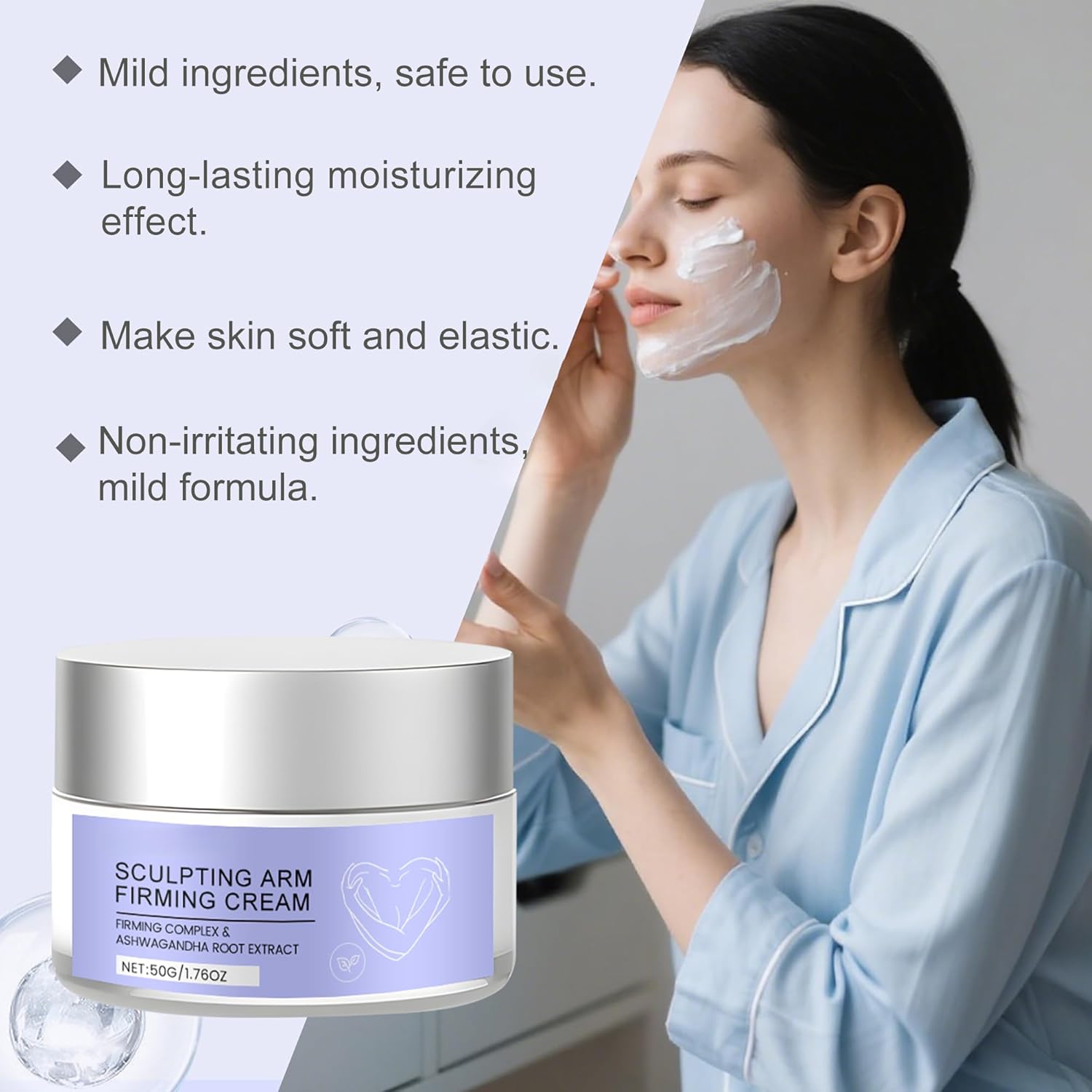 Arm Firming Cream, Face Moisturizing Cream, with Hyaluronic Acid & Retinol, Deeply Moisturizing & Firming & Lifting Skin, Lightening Wrinkles, Brightening Skin, 1.76 OZ, for All Skin Types.-FemmiqueWomen