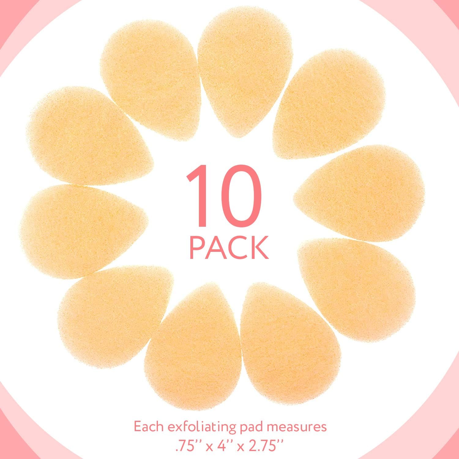 IMPRESA Face Scrubber Exfoliator Sponges - Regular Puff - Natural Medical-Grade Foam - 10 Pack Reusable Exfoliating Pads - Deep Cleanse & Dead Skin Removal - Normal to Oily Skin-FemmiqueWomen
