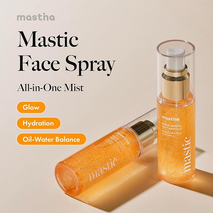 MASTINA Mastic Face Spray (1.69fl oz) Facial Mist for Natural Glow, Hydrating Formula for Dry Skin, On-the-Go Portable Korean Skin Care, Travel Summer Essentials. Mastic Gum.-FemmiqueWomen