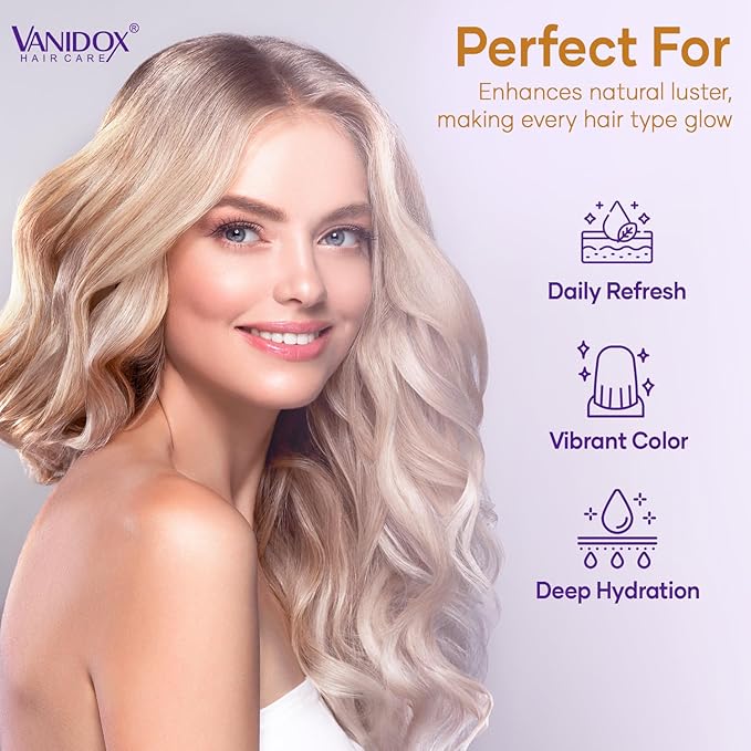 Sulfate Free Brass Toning Purple Shampoo for Blondes, Brown Highlighted, or Bleached Hair, Infused with Purple Rice Extract, Hyaluronic Acid, Vitamin E, and Chamomile Extract (16 fl oz)-FemmiqueWomen