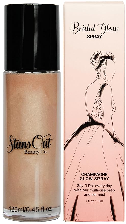 StansOut Beauty Co Bridal Glow Setting Spray | Dewy Illuminating Face Mist Fixing Spray for Makeup Finish | Long-Lasting Makeup Setting Spray for Face Paint, Dewy Finish, and Mature Skin 120ml-FemmiqueWomen