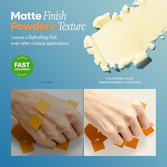 Nature Republic California Aloe Fresh Powdery Sun Stick Broad Spectrum SPF50+ | Korean Sunscreen Travel Size Suncare Sunblock, No Whitecast, non-sticky, Water resistant-FemmiqueWomen