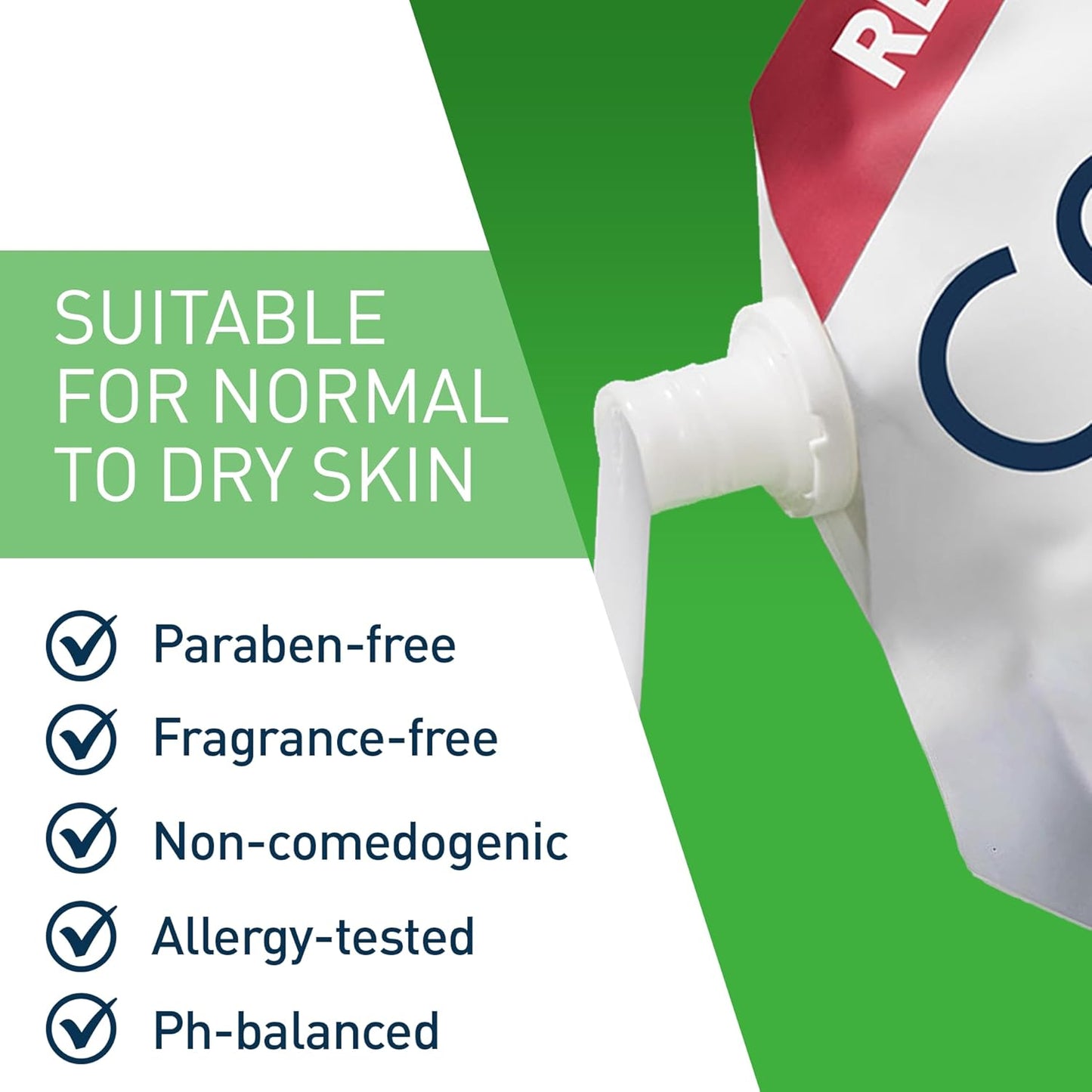 CeraVe Hydrating Cream To Foam Cleanser, Makeup Remover Face Wash For Dry Skin, Foaming Facial Cleanser With Hyaluronic Acid, Normal To Dry Skin, Fragrance Free & Non Comedogenic, 16 Ounce Refill-FemmiqueWomen