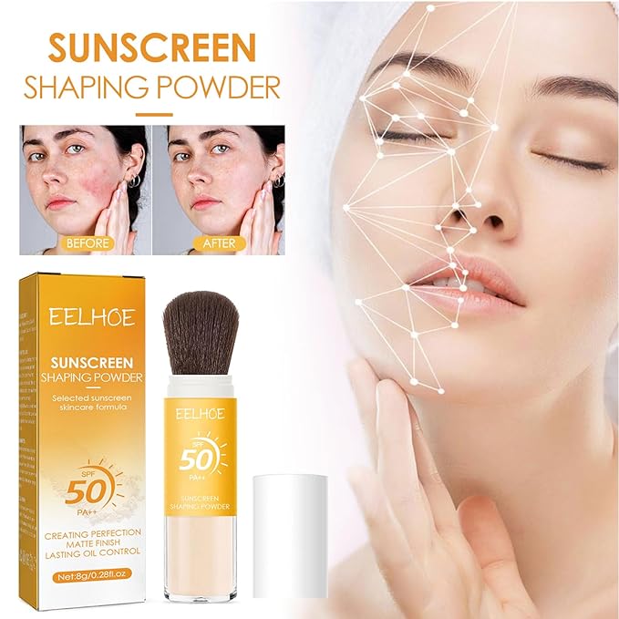 2Pcs Setting Powder, SPF 50,Translucent,Matte Finish Oil Control,Breathable,Lightweight,Mineral Brush Powder,Natural Matte Finish,Long-lasting,Waterproof and Sweatproof Setting Powder-FemmiqueWomen