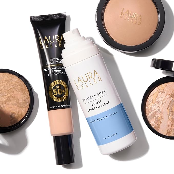 LAURA GELLER NEW YORK Spackle Mist Boost Setting Spray with Electrolytes - Long-Lasting Makeup Spray with Blue Light Protection - Dewy Skin Makeup Setting Spray-FemmiqueWomen