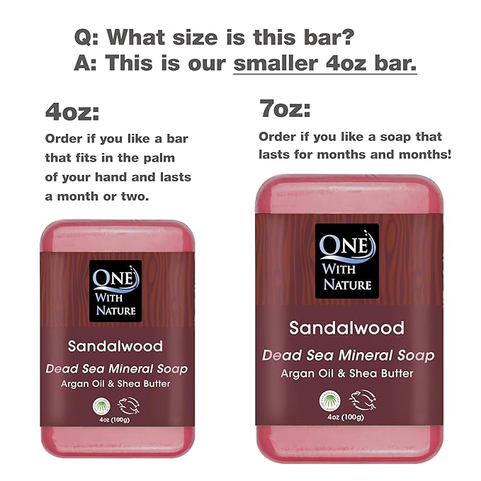 One With Nature Dead Sea Salt Sandalwood Soap 4oz 3-Pack – Purifying and Exfoliating Soap Bar with Dead Sea Minerals and Sandalwood for Face & Body, for Men & Women-FemmiqueWomen