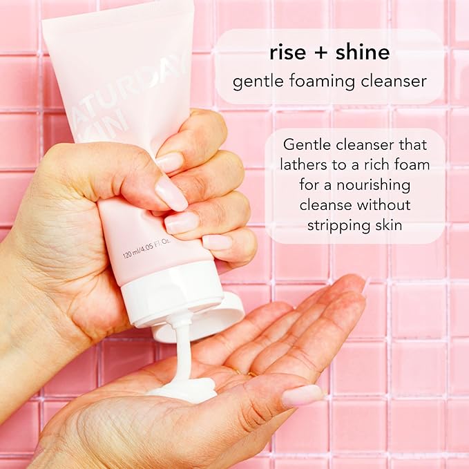 Saturday Skin Face Cleanser Hydrating Foam Cleanser Natural ingredients Anti-aging | Makeup Remover and Face Wash | Fragrance Free Ideal for Sensitive, Dry Skin Korean Skincare-FemmiqueWomen