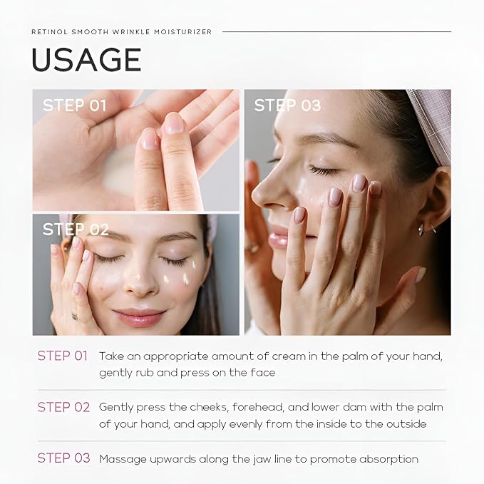 Retinol Cream for Face, Anti Aging Face Moisturizer with Hyaluronic Acid, Rapid Wrinkle Repair, Day & Night Cream Serum for Women, Reduce Fine Lines, Wrinkles & Dark Spots 1.06oz, 2Pack-FemmiqueWomen