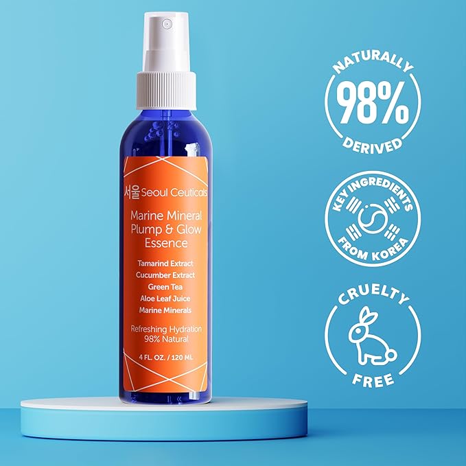 SeoulCeuticals Korean Skin Care Essence Toner - K Beauty Skincare Spray Mist For Face Contains Cucumber Extract and Marine Minerals + Organic Aloe - Get That Healthy Youthful Glow-FemmiqueWomen