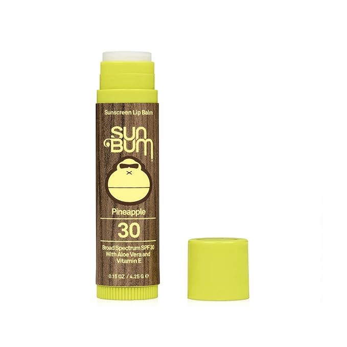 Sun Bum SPF 30 Sunscreen Lip Balm | Vegan and Cruelty Free Broad Spectrum UVA/UVB Lip Care with Aloe and Vitamin E for Moisturized Lips | Pineapple Flavor |.15 oz-FemmiqueWomen