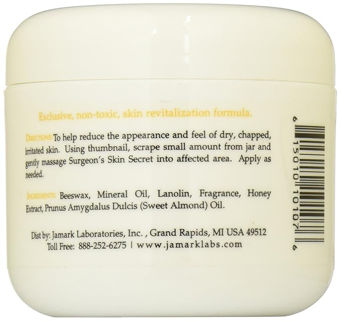 Surgeon's Skin Secret Beeswax Moisturizer 4oz. Jar - Honey Almond