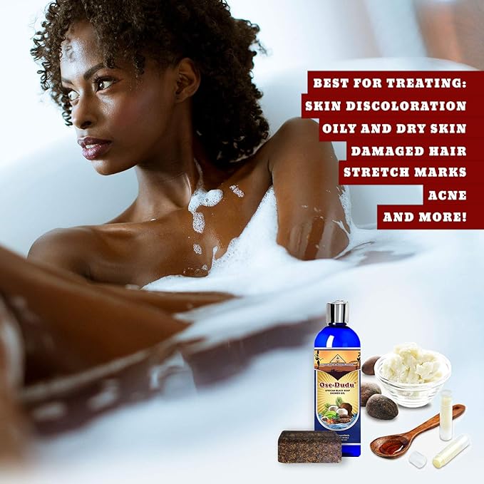 Organic, Anti-Bacterial OSE DUDU LIQUID BLACK SOAP GEL 2 LB (32 oz) Acne Eczema Dry Skin Psoriasis Scar Removal Face and Body Wash Skin Care (GHANA)-FemmiqueWomen