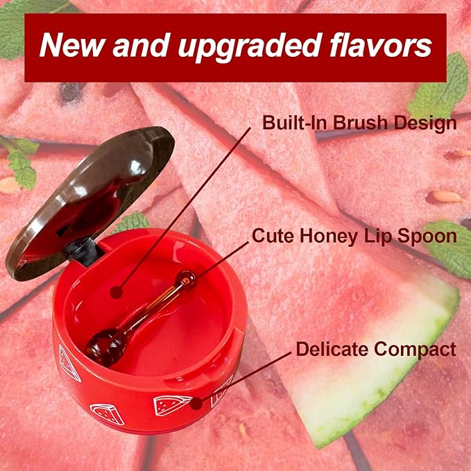 1 PCS Bee Lip Balm Honey Pot, Moisturizing Watermelon Sleeping Lip Balm Lip Mask Overnight, Hydrate Lip Repair Prevent Dry and Cracked Lip Care, Nourishes the Lip Skin, Reduces Lip Lines-FemmiqueWomen