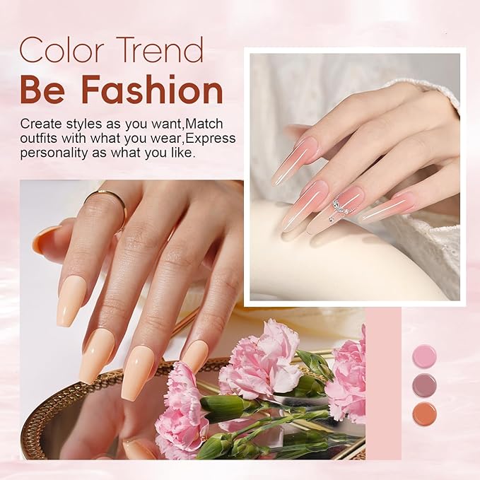 JEWHITENY Poly Extension Gel Kit With 48W LED Nail Lamp 14 Colors Builder Extension Gel All-in-One French Kit Nail Art Design Beginner Kit-FemmiqueWomen