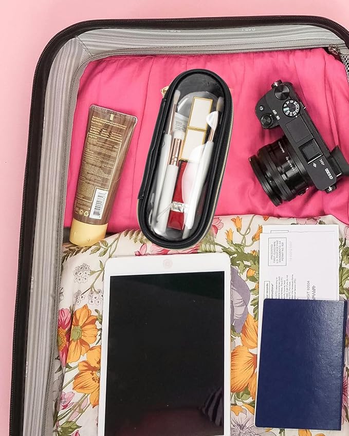 Clear Makeup Bag Small, TSA Approved Portable Toiletry Bag with Zipper Cosmetic Travel Bag Makeup Organizer Case Mini Makeup Pouch for Purse Car Organizer Bag for Women Men-FemmiqueWomen