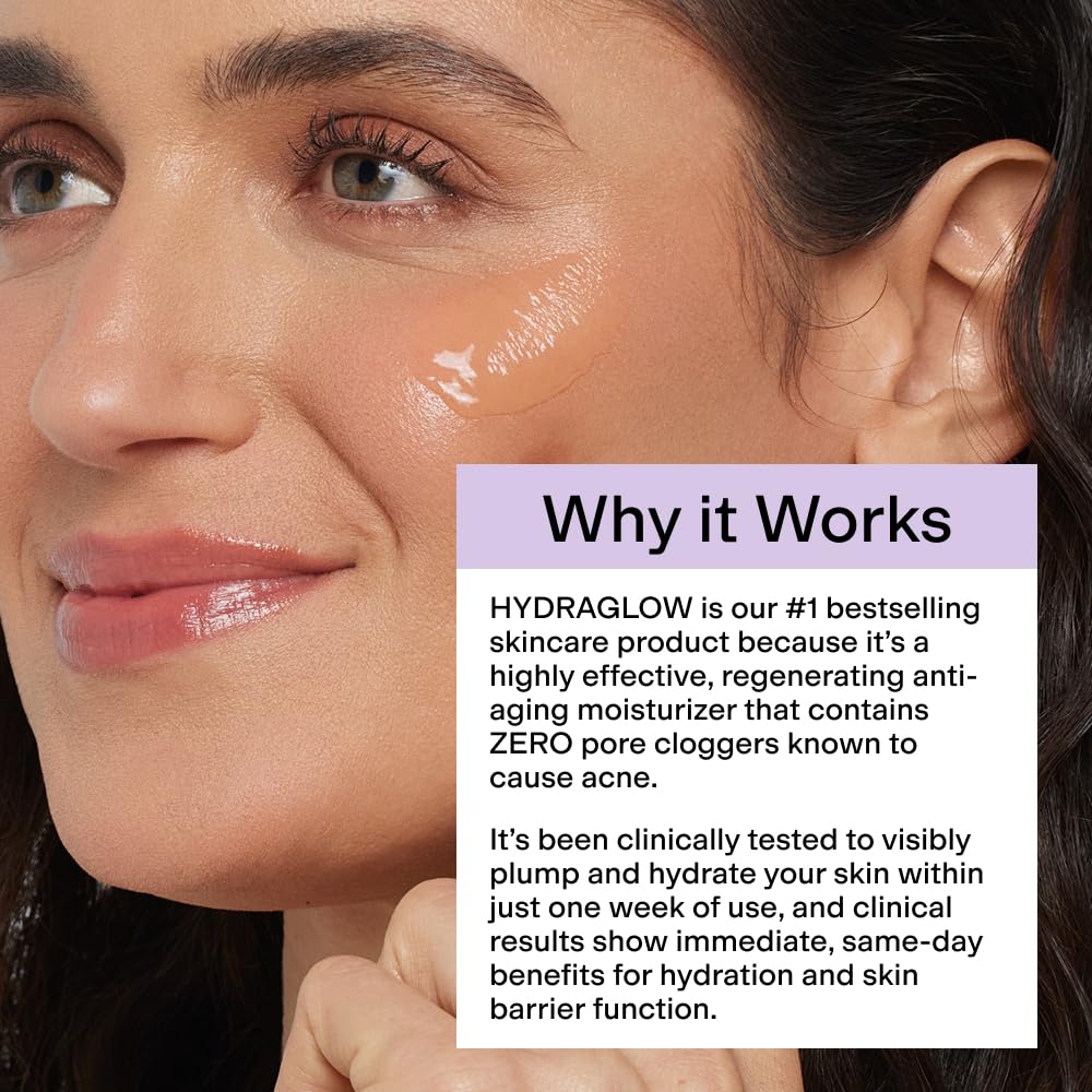 CLEARSTEM - HYDRAGLOW Stem Cell Moisturizer - Bakuchiol + Squalene - Youthful Skin Face Moisturizer - All Skin Types - Facial Skin Care Products - Gluten Free, Cruelty Free - 2 fl oz / 60ml-FemmiqueWomen