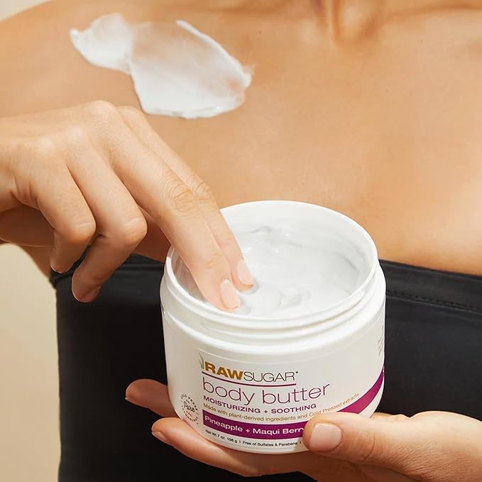 Raw Sugar Pineapple + Maqui Berry + Coconut Hand Soap, Body Scrub & Body Butter Bundle, Body Care for Dry Skin, Exfoliate and Moisturize, Hand Wash + Body Care - Formulated without Sulates and Paraben-FemmiqueWomen