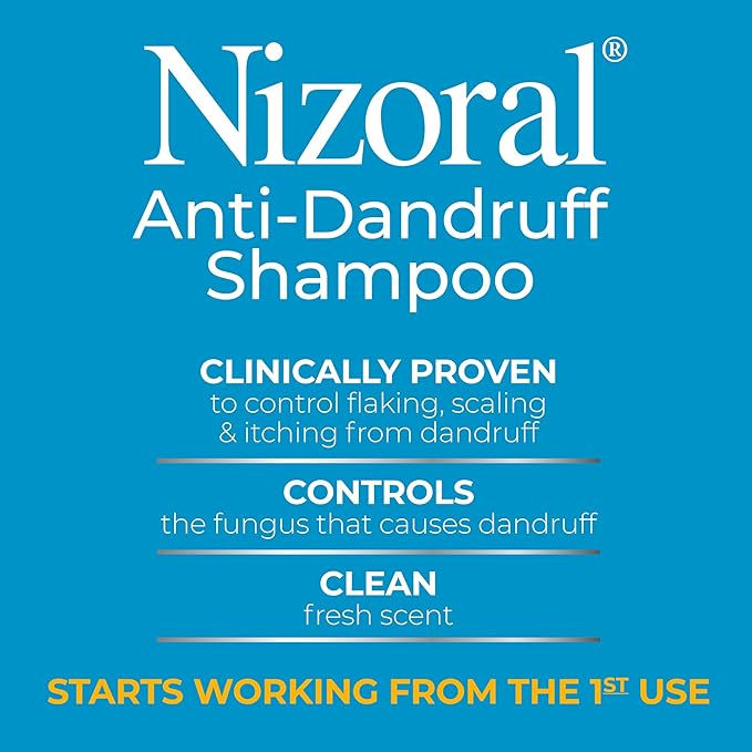 Nizoral Anti-Dandruff Shampoo with 1% Ketoconazole, Fresh Scent, 14 Fl Oz (Pack of 2)-FemmiqueWomen