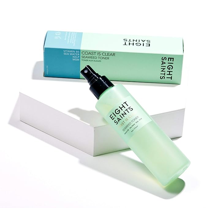 Eight Saints Coast is Clear Seaweed Anti Aging Face Toner, Natural and Organic Alcohol Free Witch Hazel Toner for Face, Minimizes Large Pores and Redness, 6 Ounces-FemmiqueWomen