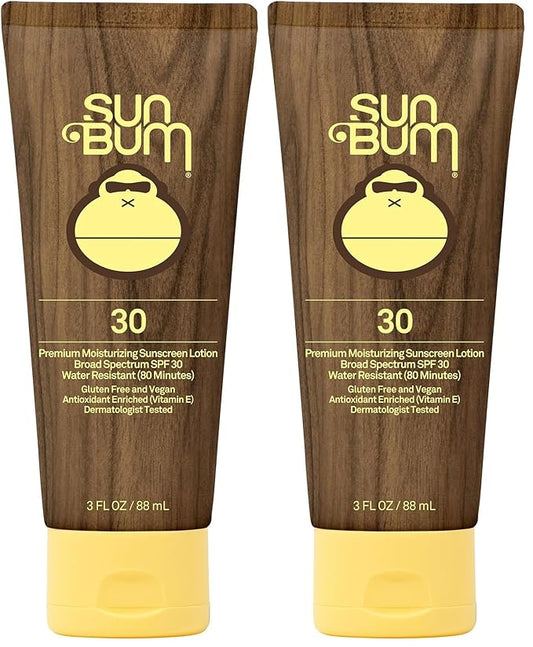 Sun Bum Original SPF 30 Sunscreen Lotion | Vegan and Hawaii 104 Reef Act Compliant (Octinoxate & Oxybenzone Free) Broad Spectrum Moisturizing UVA/UVB Sunscreen with Vitamin E | 3 oz (Pack of 2)-FemmiqueWomen