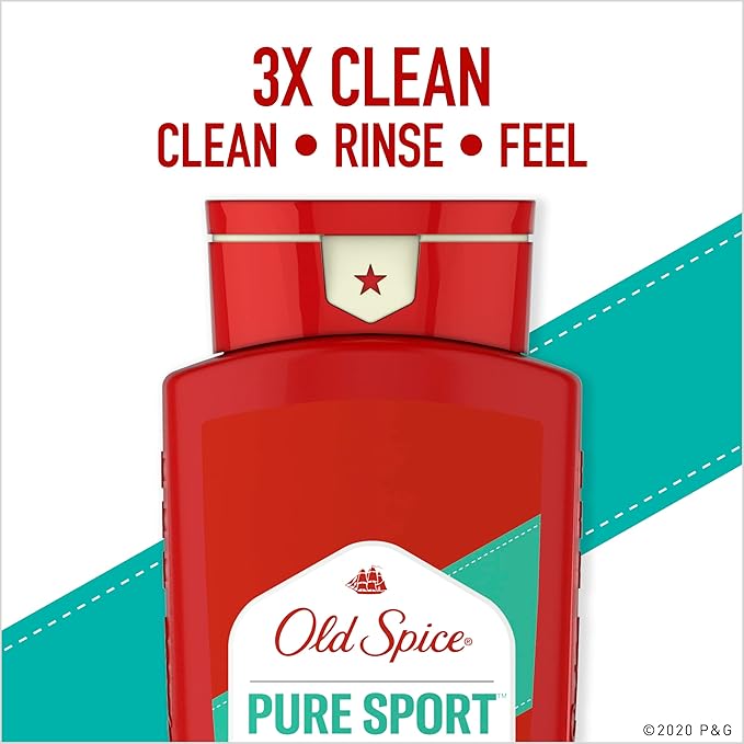 Old Spice Body Wash for Men, Pure Sport Scent, High Endurance, 33.4 fl oz (Pack of 4)-FemmiqueWomen