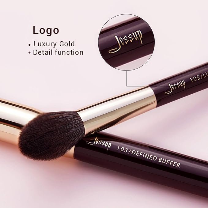 Jessup Makeup Brushes Set Professional, 25PCS Premium Natural Powder Foundation Eyeshadow Blending Concealer Blusher Highlight Labeled Brushes, T280-FemmiqueWomen