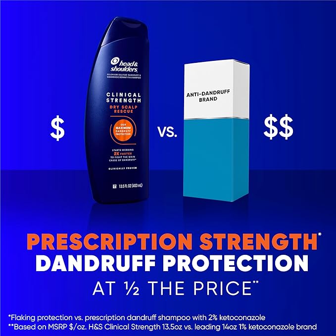 Head & Shoulders Clinical Dandruff Defense + Dry Scalp Rescue Shampoo 13.5 oz Twin Pack-FemmiqueWomen