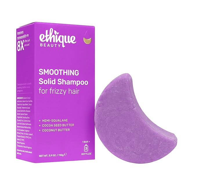 Ethique Smoothing Shampoo Bar for frizzy hair with Coconut Butter - Plastic-Free, Cruelty-Free, Vegan, 3.88 oz - Formerly Frizz Wrangler-FemmiqueWomen