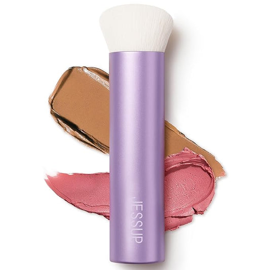 Jessup Foundation Brush for Liquid Makeup, Face Kabuki Makeup Brush for Contour Powder Blush and Bronzer, Ultra-Soft Fiber Perfect for Blending Liquid AS003-FemmiqueWomen