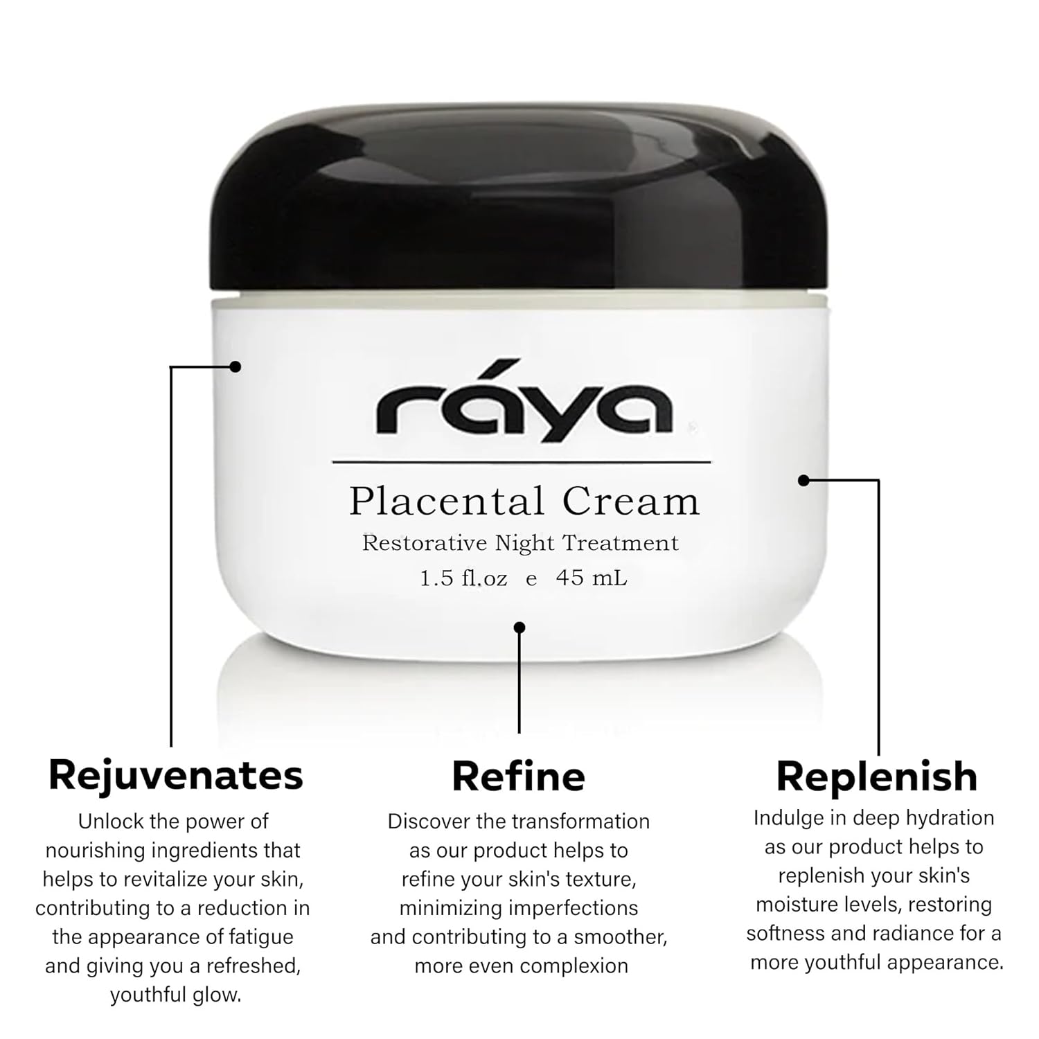 Raya SPA Placental Cream | Restorative Night Cream | Intensive Anti-Aging & Firming Face Moisturizer | Wrinkle Repair Facial Creme for Renewed Tone & Beauty Sleep - Skin Care Essentials-FemmiqueWomen