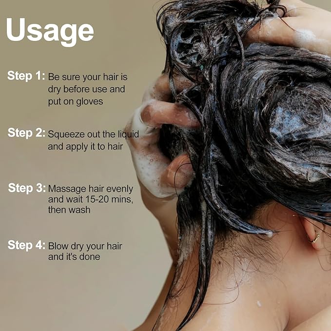 Coffee Hair Dye, Hair Dye Shampoo for Men and Women, Hair Color Shampoo For Home Use, Shampoo Para Canas, Hair Dye Shampoo 3 in 1, 16.9 Fl Oz (Coffee)-FemmiqueWomen