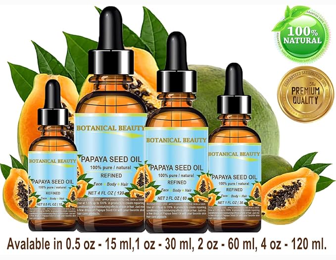 PAPAYA SEED OIL. 100% Pure / Natural / Undiluted /Refined Cold Pressed Carrier Oil. 0.5 Fl.oz.- 15 ml. For Skin, Hair And Lip Care.-FemmiqueWomen