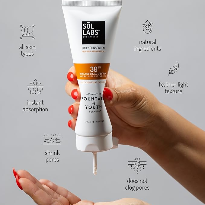 Natural Mineral Sun Screen SPF 30 for Face & Body – Lightweight, Hydrating & Moisturizing Sunscreen – Daily Sunscreen Moisturizer, No White Cast Zinc Oxide, Reef-Safe Korean Skin Care-FemmiqueWomen